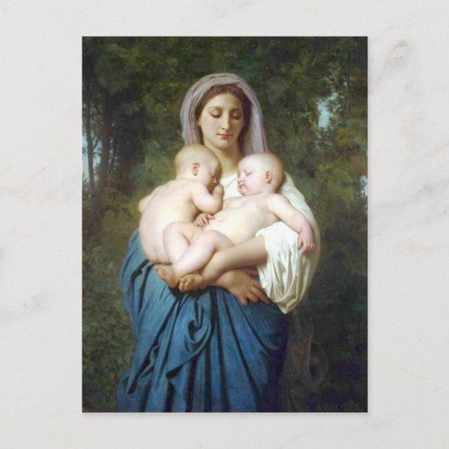 Postal La caridad de William-Adolphe Bouguereau (Anverso)