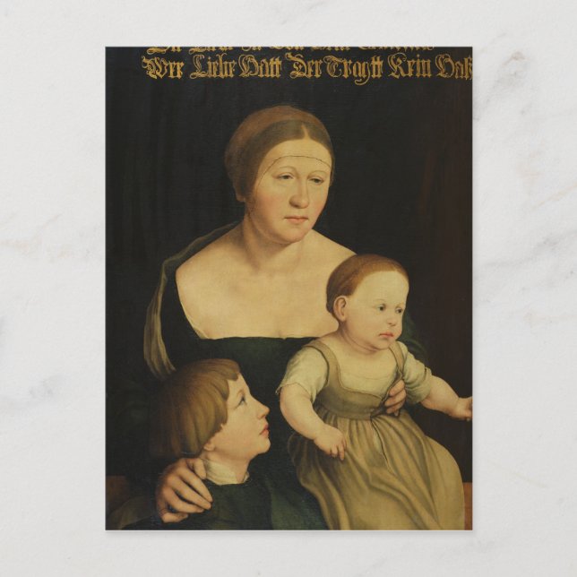 Postal La caridad o la familia del artista, c.1528 (Anverso)