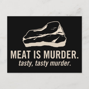 Postal La carne es asesinato. Postcarta de asesinato repu