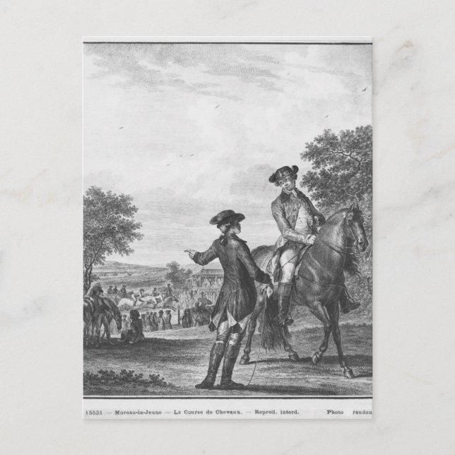 Postal La carrera de caballos (Anverso)