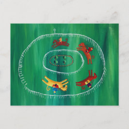 Postal La carrera de caballos pintura contemporánea en ac