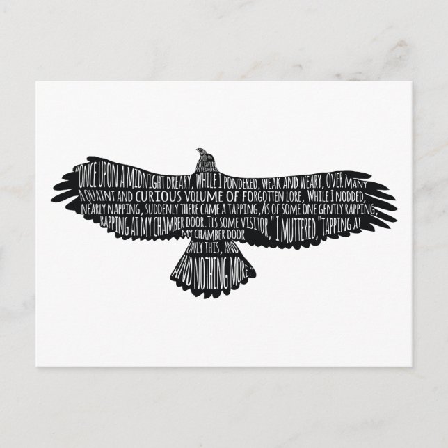 Postal La carrera de Edgar Allan Poe Typography Postcard (Anverso)