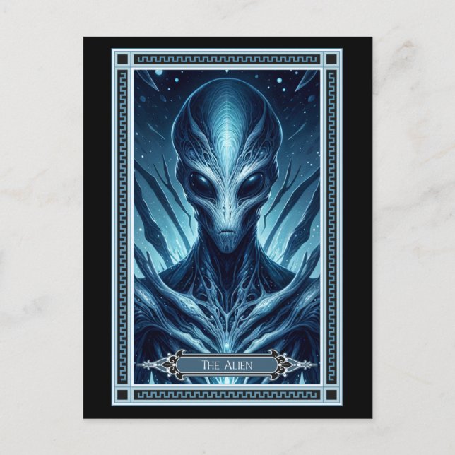 Postal La carta de Alien Tarot (Anverso)