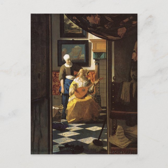 Postal La carta de amor de Johannes Vermeer (Anverso)
