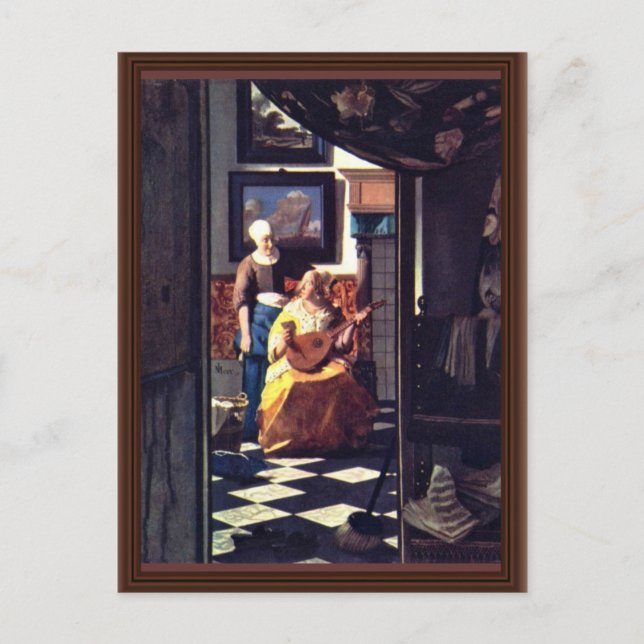 Postal La Carta De Amor, De Johannes Vermeer (Anverso)
