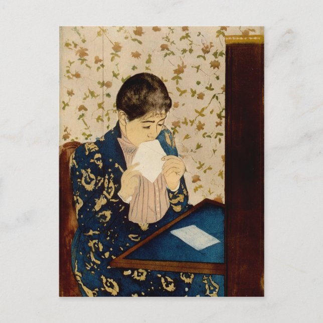 Postal La carta de Mary Cassatt (alrededor de 1891) (Anverso)