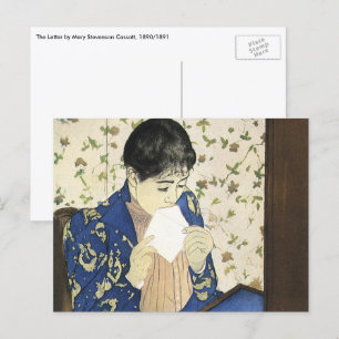 Postal La Carta de Mary Cassatt, Impresionismo Antiguo