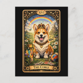 Postal La Carta de Tarot del Corgi