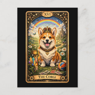 Postal La Carta de Tarot del Corgi
