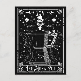 Postal La carta de tarot para café de Moka Pot