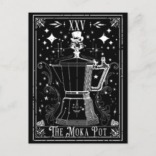 Postal La carta de tarot para café de Moka Pot