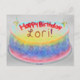 Postal La carta del pastel de cumpleaños de Lori