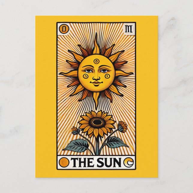 Postal La Carta del Sol del Tarot (Anverso)