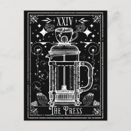 Postal La carta del tarot del café de prensa francesa
