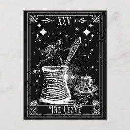 Postal La carta del tarot del café turco Cezve