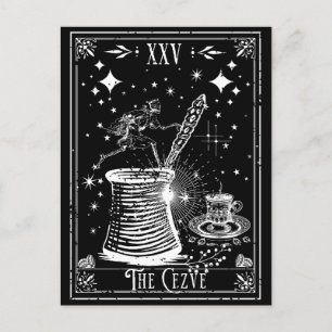 Postal La carta del tarot del café turco Cezve