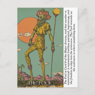 Postal La carta del tonto Tarot Artística Arcana Mayor Mí
