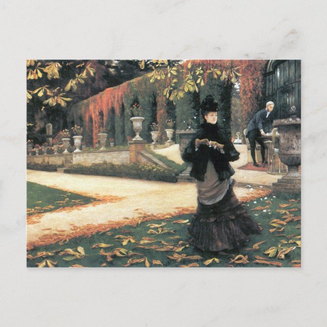 Postal La carta fue útil por James Tissot (Anverso)