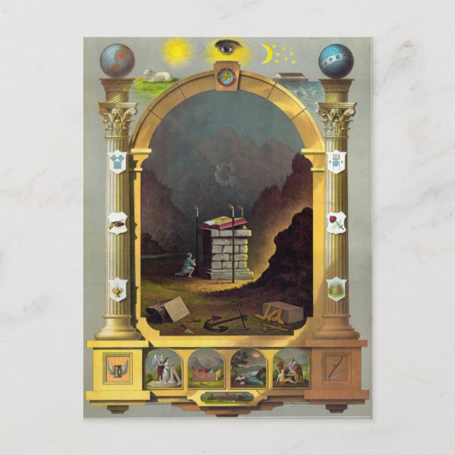 Postal La carta masónica (Anverso)