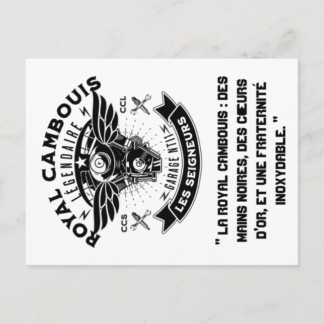 Postal La carte postale royale cambouis (Anverso)