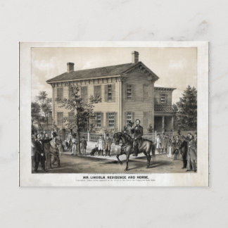 Postal La casa de Abraham Lincoln