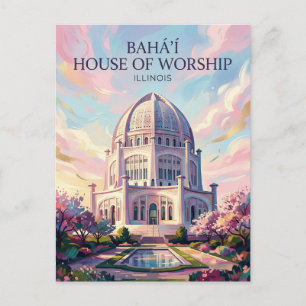 Postal La Casa de Adoración Bahá'í de Estados Unidos