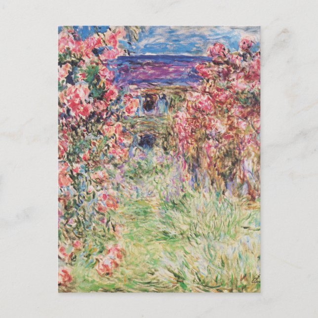 Postal La casa entre los Rosas de Claude Monet (Anverso)