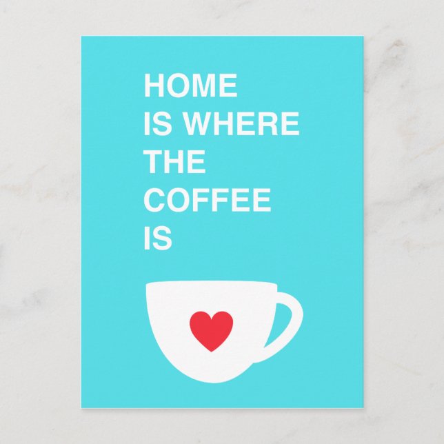 Postal La Casa Es Donde Está El Café (Anverso)