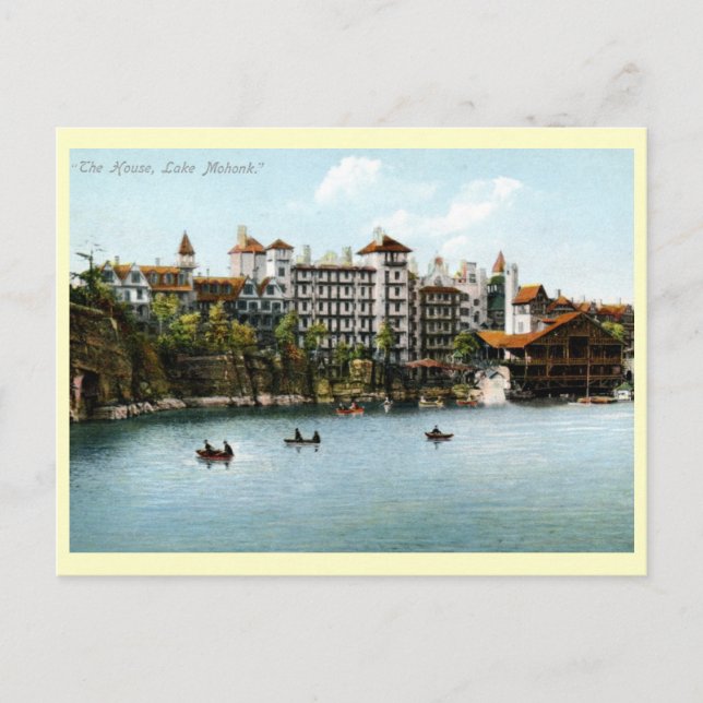 Postal La Casa, Lago Mohonk, Vintage NY 1910 (Anverso)