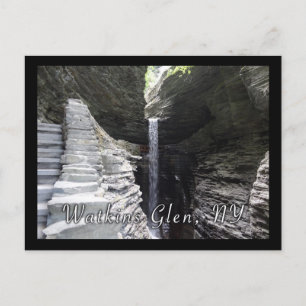 Postal La cascada y la cascada de Watkins Glen