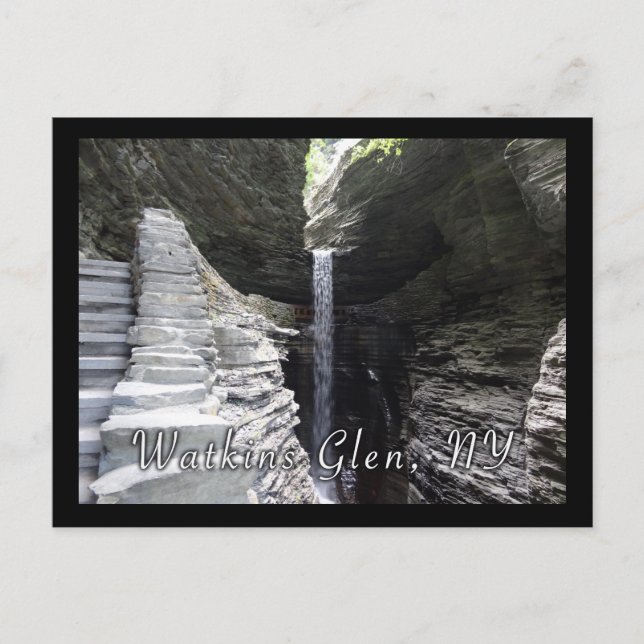 Postal La cascada y la cascada de Watkins Glen (Anverso)