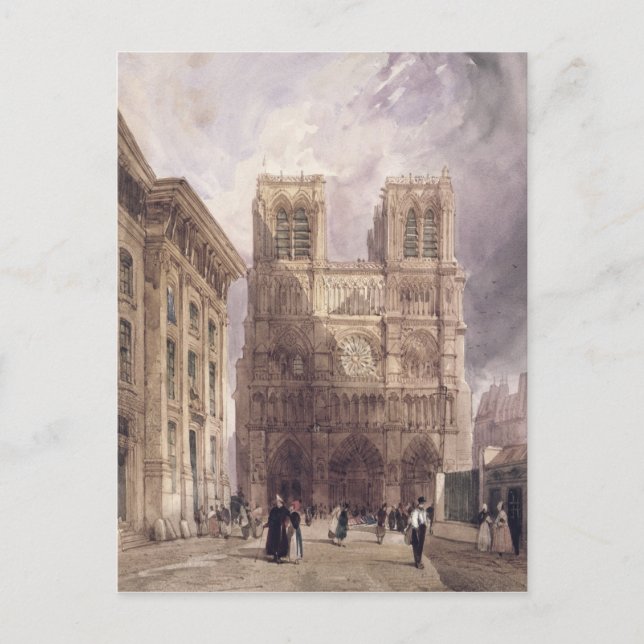 Postal La catedral de Notre Dame, París, 1836 (Anverso)