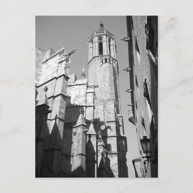 Postal La Catedral Gargoyles Postcard (Barcelona, España) (Anverso)