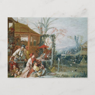 Postal La caza china, c.1742