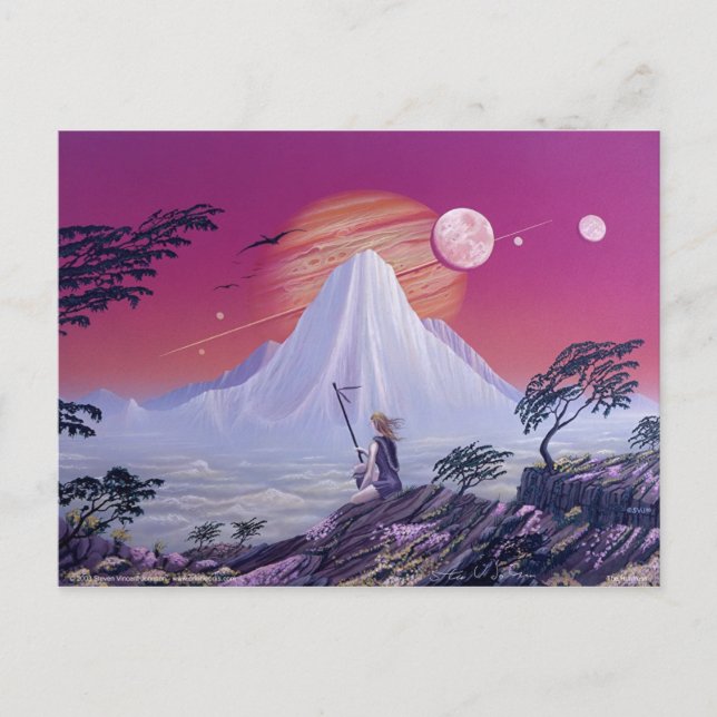 Postal La cazadora (Anverso)