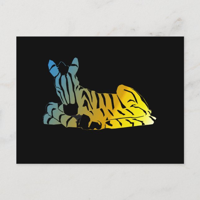 Postal " La cebra dormida " (Anverso)