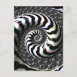 Postal La cebra raya el modelo espiral del fractal