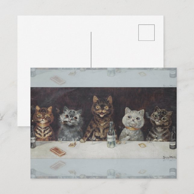 Postal La Celebración de Soltería del Gato (Anverso / Reverso)