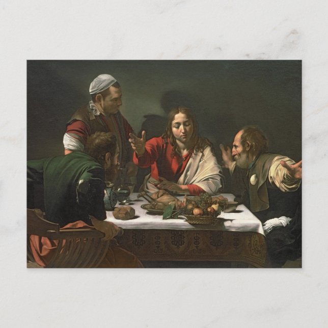 Postal La cena en Emmaus, 1601 2 (Anverso)