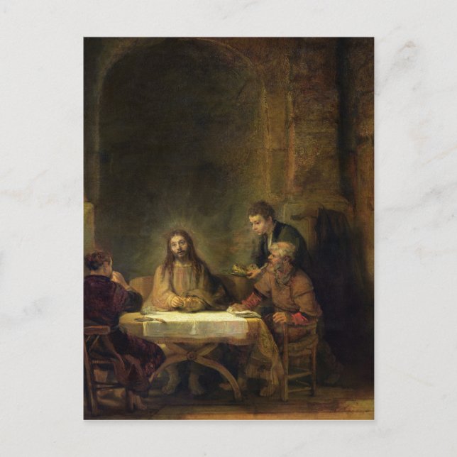 Postal La cena en Emmaus, 1648 (Anverso)