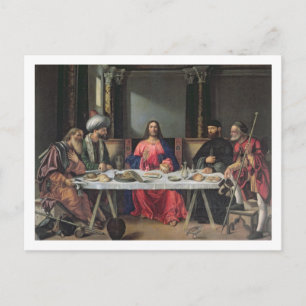 Postal La cena en Emmaus (aceite en el panel)