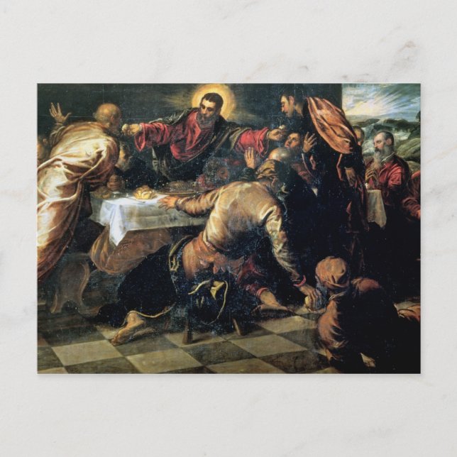 Postal La cena en Emmaus (aceite sobre lienzo) (Anverso)