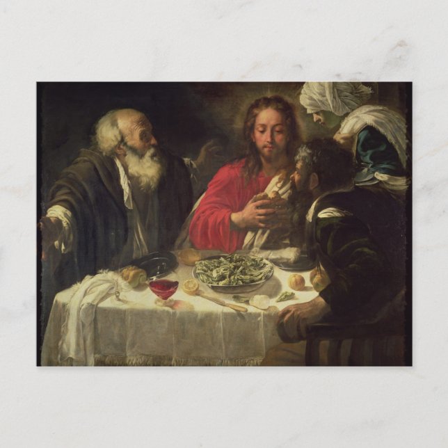 Postal La cena en Emmaus, c.1614-21 (Anverso)