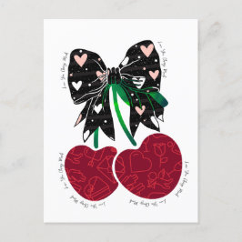 Postal La cereza de amor es una fruta divertida