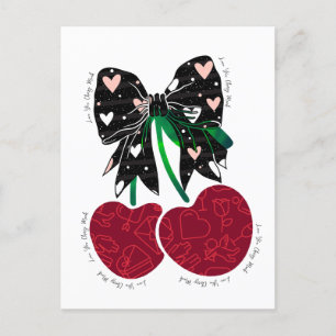 Postal La cereza de amor es una fruta divertida