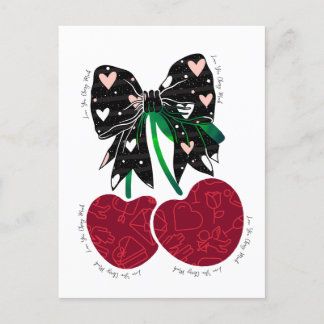 Postal La cereza de amor es una fruta divertida
