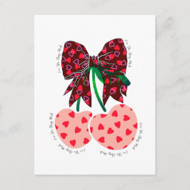 Postal La cereza de amor es una fruta divertida