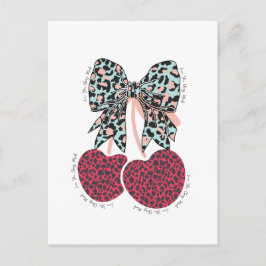 Postal La cereza de amor es una fruta divertida