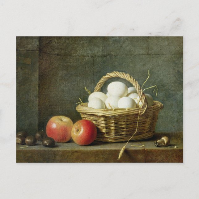 Postal La cesta de huevos, 1788 (Anverso)