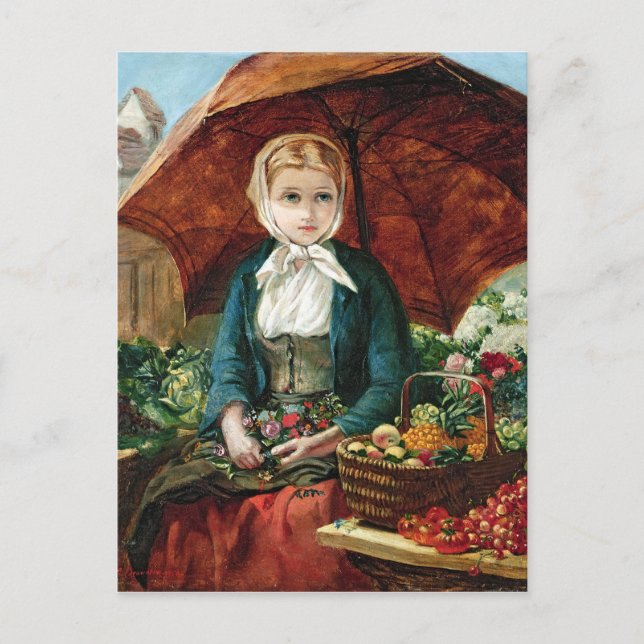 Postal La chica flor (Anverso)